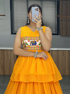 Yellow Navratri Lehenga Set