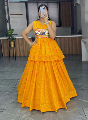 Yellow Navratri Lehenga Set