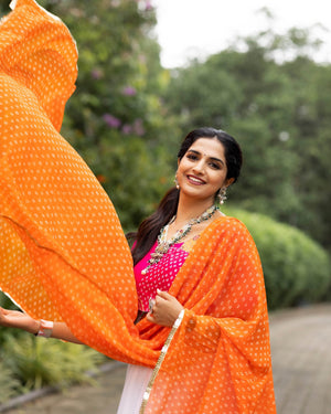 Navratri Orange Gulaboo Lehenga Set