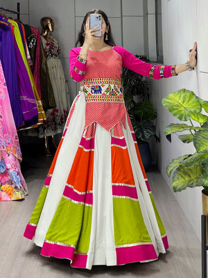 Navratri Pink Panghat Lehenga Set
