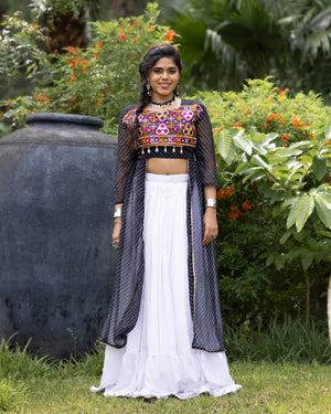 Navratri Black Kurti Lehenga Set