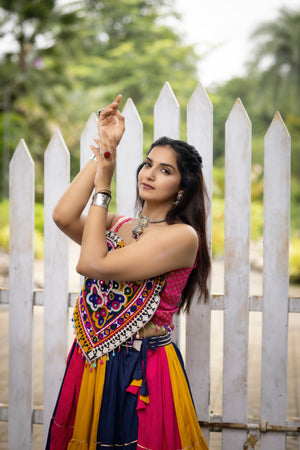 Navratri Multicolor Vaalam Lehenga Set