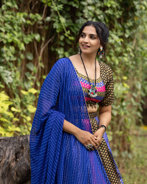 Navratri Kali Jacquard Lehenga Set