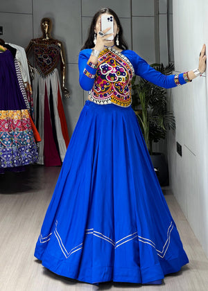 Navratri Royal Blue Star Lehenga Set