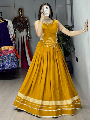 Navratri Mustard Ambaa Lehenga Set