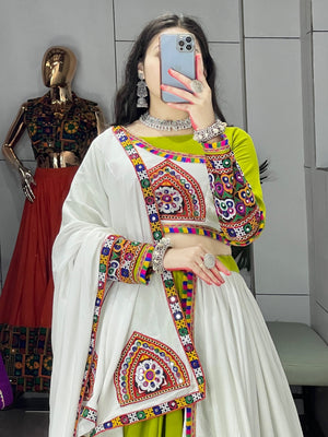 Navratri Printed Arches Patch Work Lehenga Set