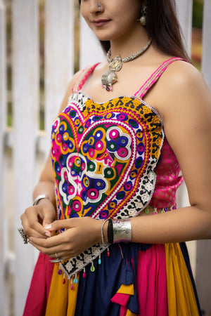 Navratri Multicolor Vaalam Lehenga Set