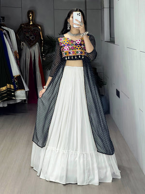 Navratri Black Kurti Lehenga Set