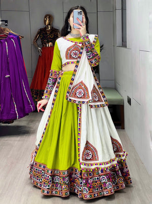 Navratri Printed Arches Patch Work Lehenga Set