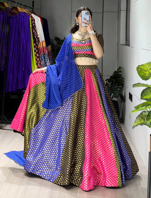 Navratri Kali Jacquard Lehenga Set