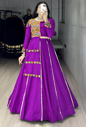 Navratri Purple Toraniyu Lehenga Set