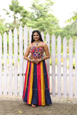 Navratri Multicolor Vaalam Lehenga Set
