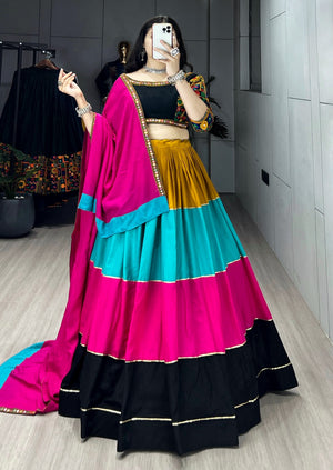 Navratri Multicolor Pachrang Lehenga Set