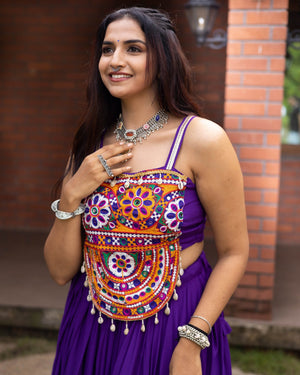 Navratri Purple Rangat Lehenga Set