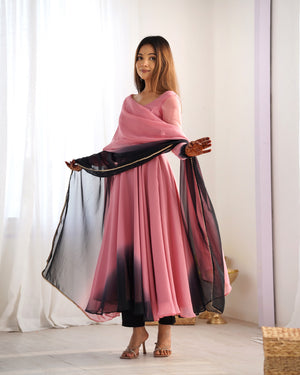 Georgette Designer Anarkali Set – Light Pink