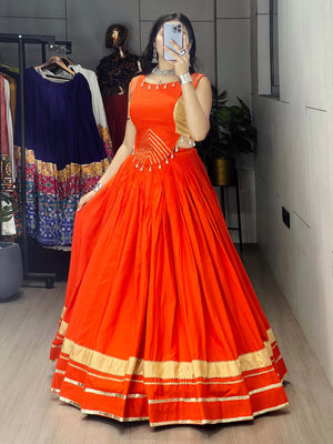 Navratri Orange Ambaa Lehenga Set