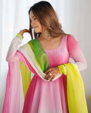 Georgette Designer Anarkali Set – Onion