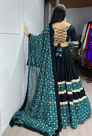 Navratri Black Heavy Embroidery Lehenga Set