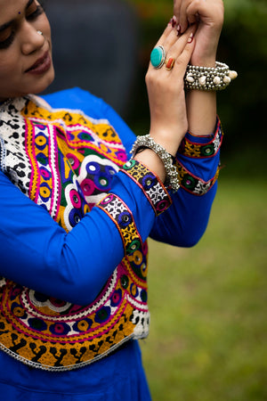 Navratri Royal Blue Star Lehenga Set