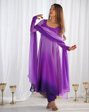 Georgette Designer Anarkali Set – Purple