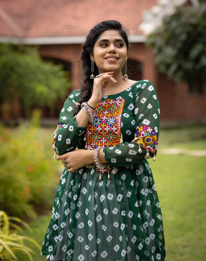 Navratri Green Megha Lehenga Set