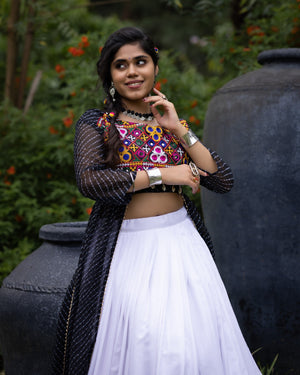 Navratri Black Kurti Lehenga Set