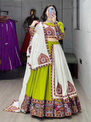 Navratri Printed Arches Patch Work Lehenga Set