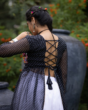 Navratri Black Kurti Lehenga Set