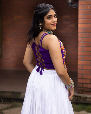 Navratri White Rangat Lehenga Set