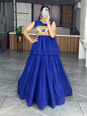 Navy Blue Navratri Lehenga Set