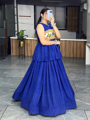 Navy Blue Navratri Lehenga Set