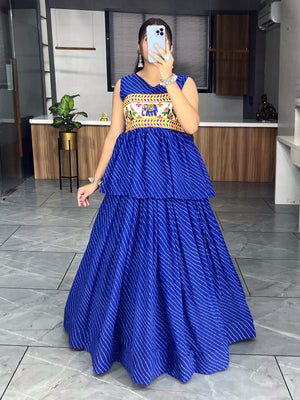 Navy Blue Navratri Lehenga Set