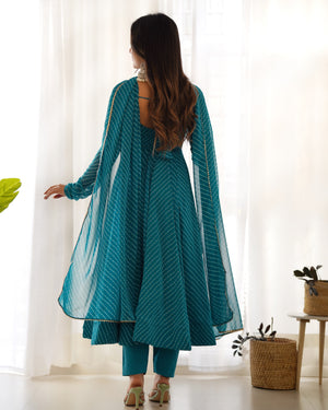 Georgette Printed Anarkali Set – Blue