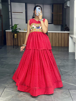 Red Navratri Lehenga Set