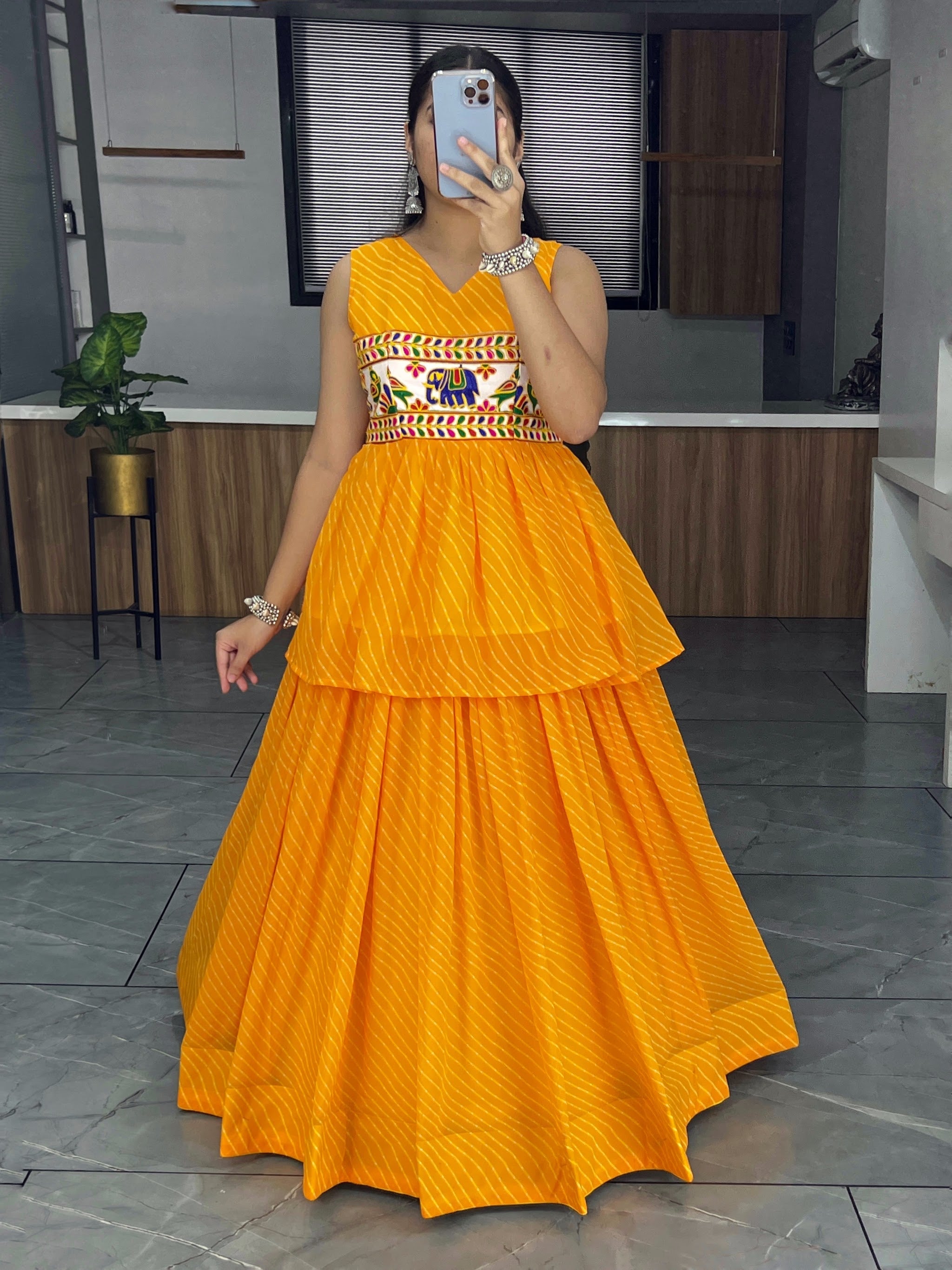 Yellow Navratri Lehenga Set