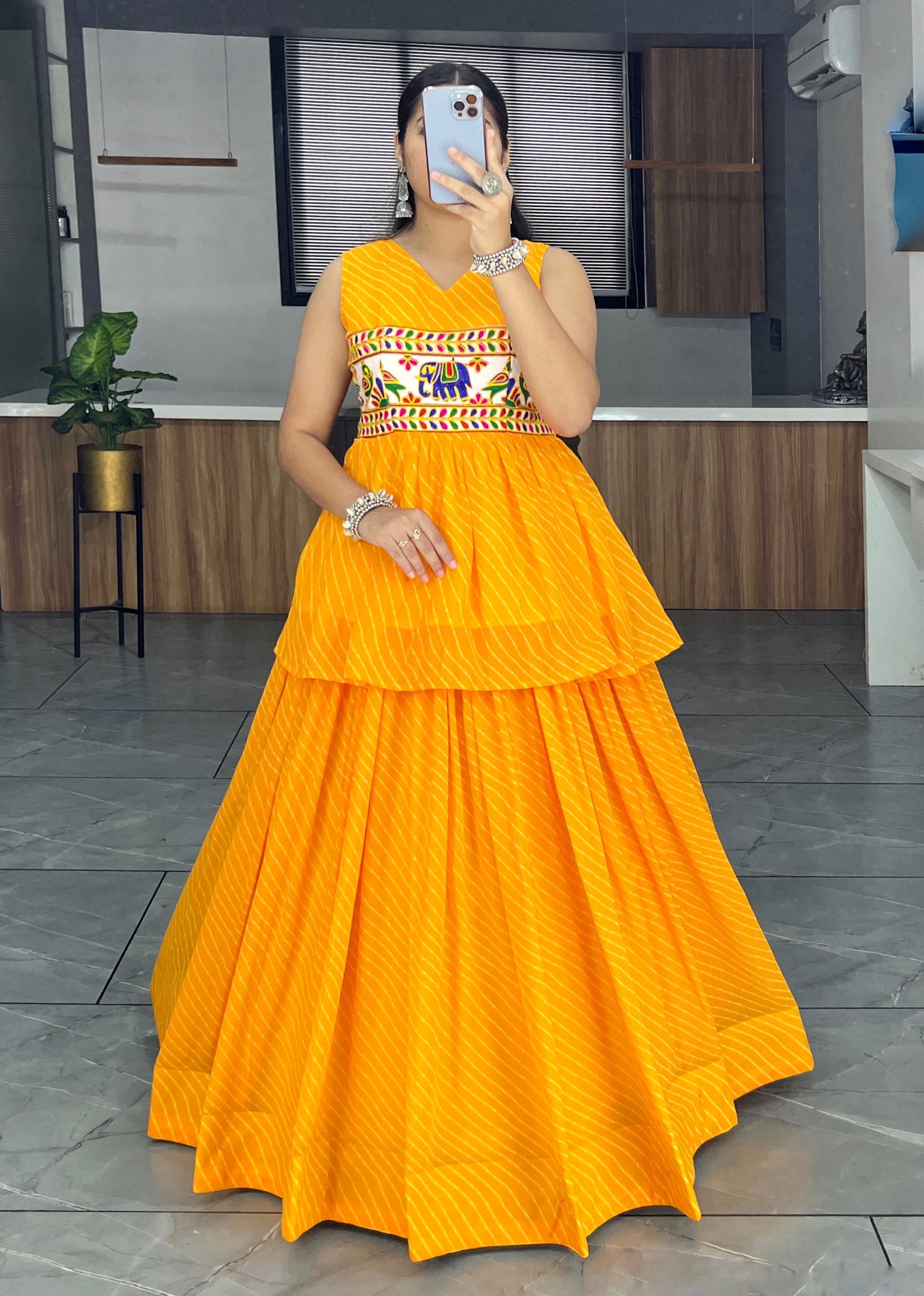 Yellow Navratri Lehenga Set