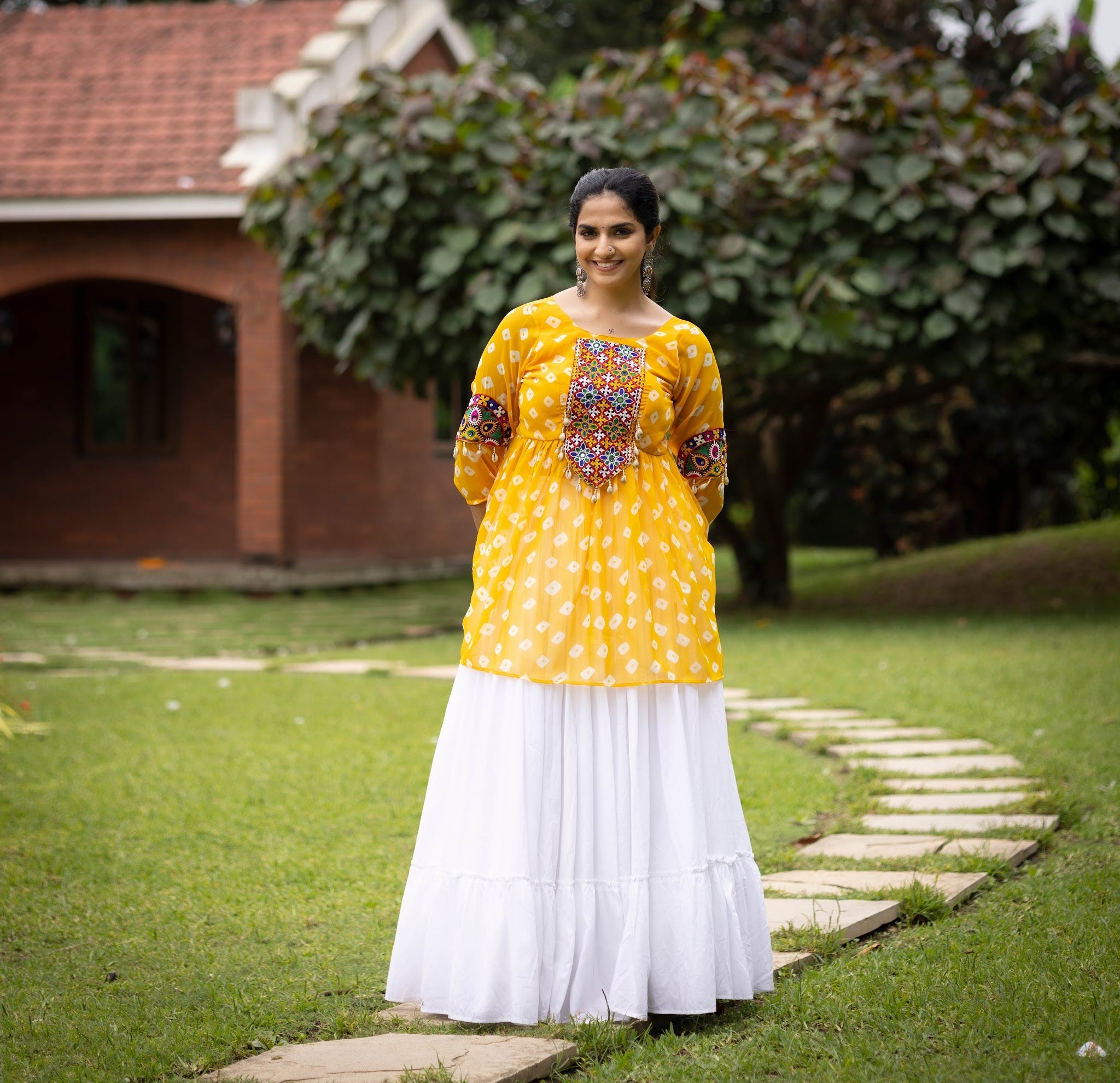 Navratri Yellow Megha Lehenga Set