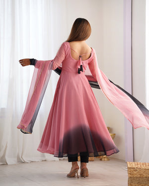 Georgette Designer Anarkali Set – Light Pink