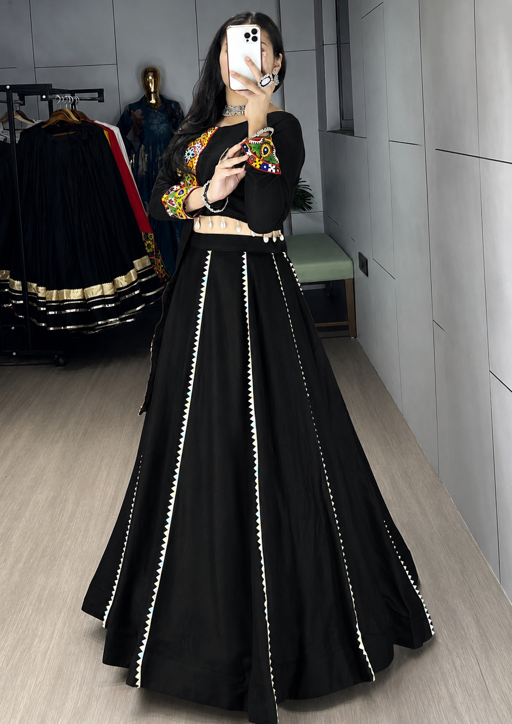 Navratri Black Toraniyu Lehenga Set