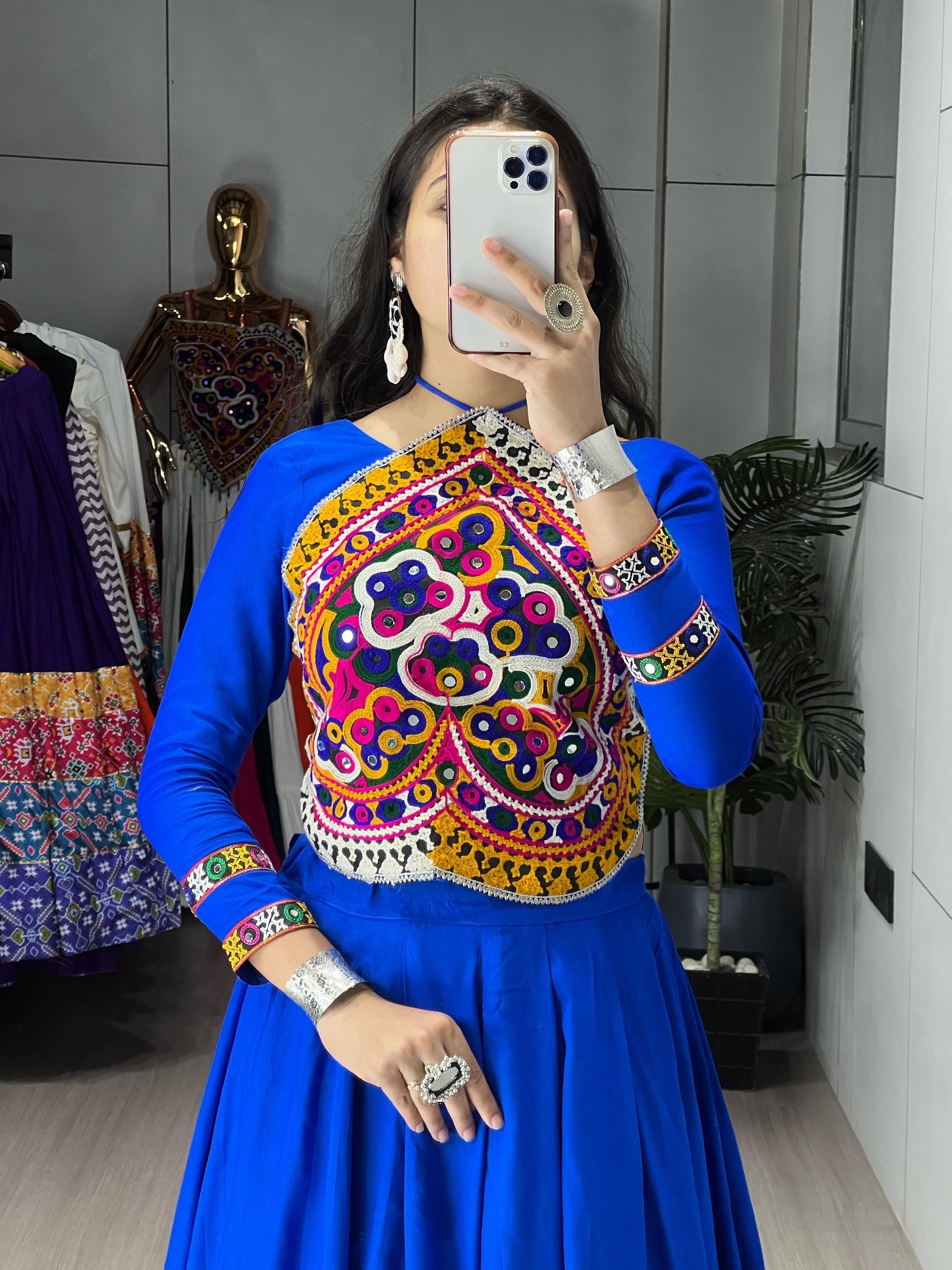 Navratri Royal Blue Star Lehenga Set