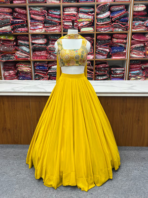 Georgette Designer Lehenga Set – Yellow