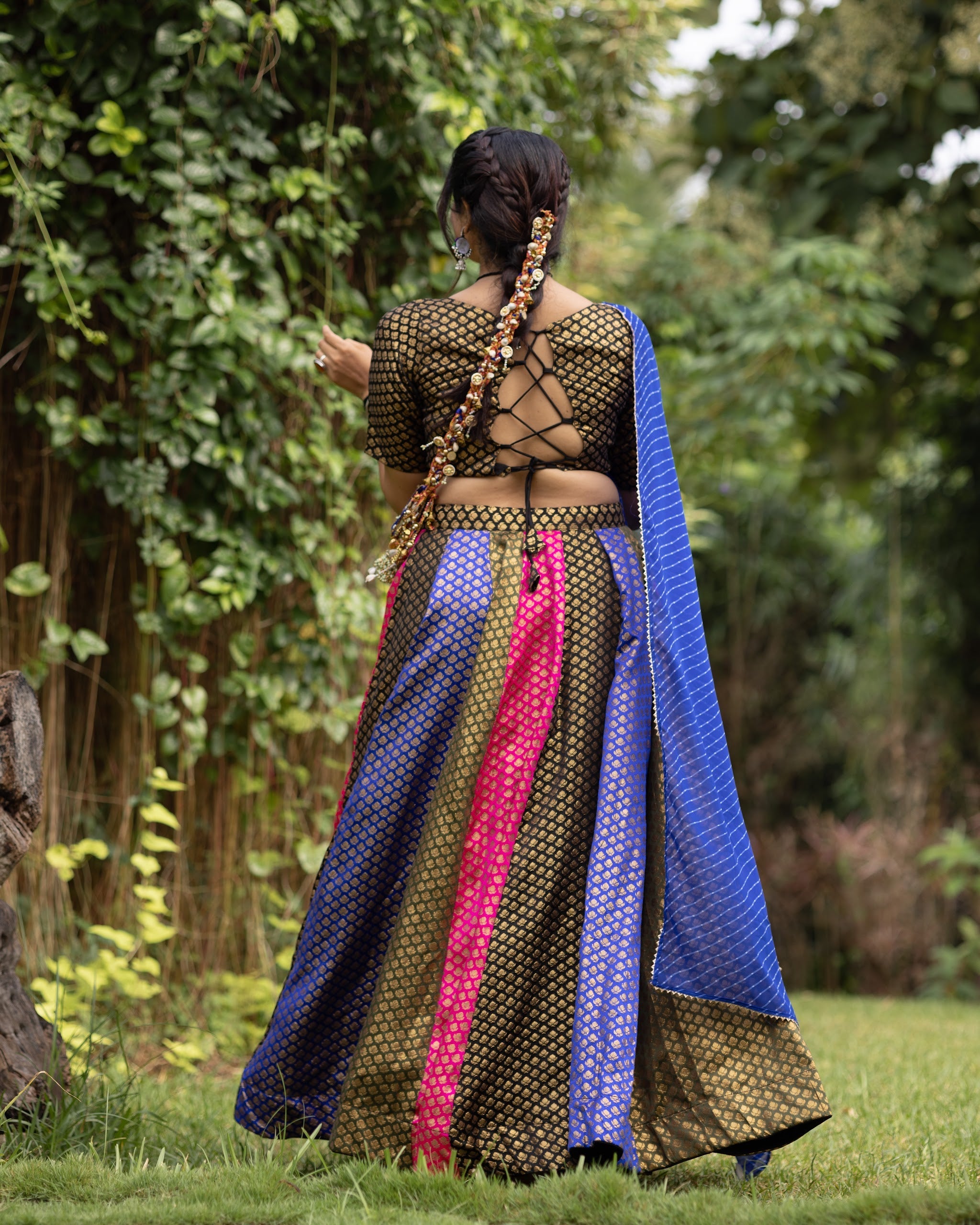 Navratri Kali Jacquard Lehenga Set