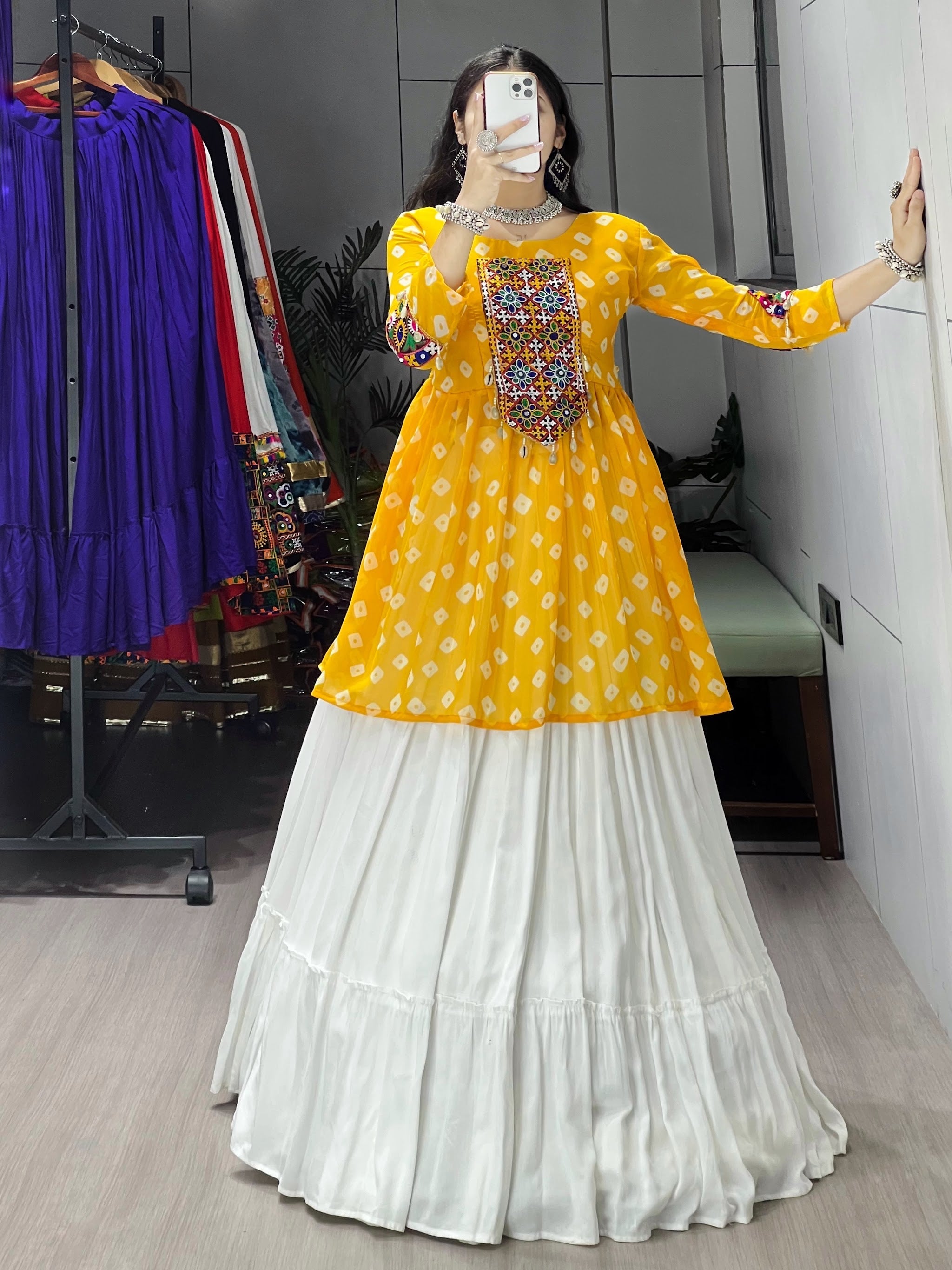 Navratri Yellow Megha Lehenga Set
