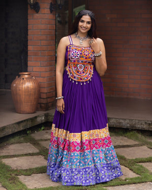 Navratri Purple Rangat Lehenga Set