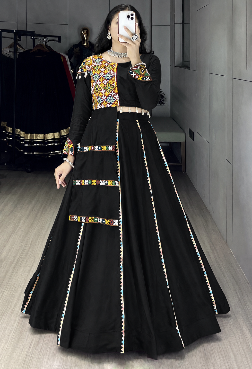 Navratri Black Toraniyu Lehenga Set