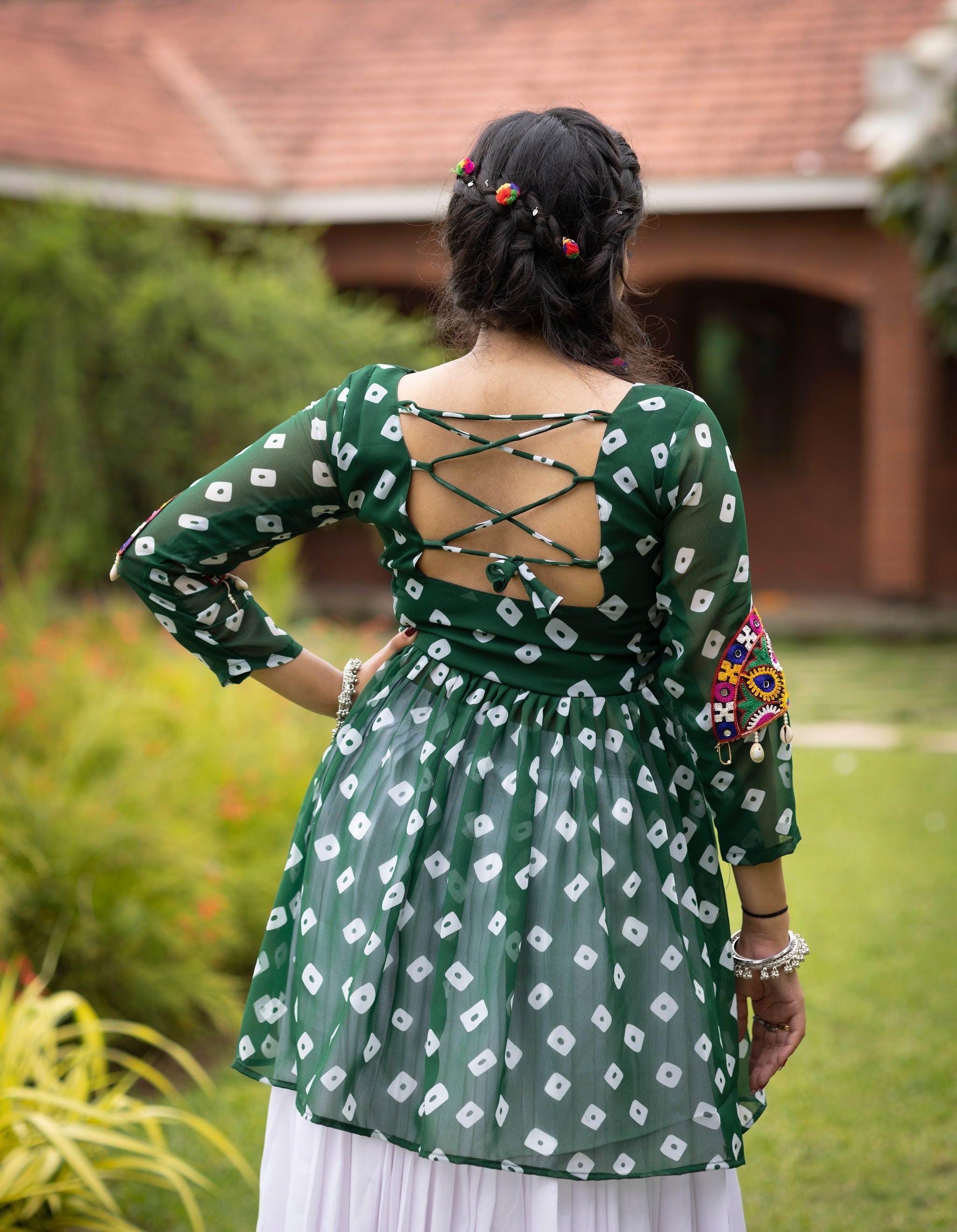 Navratri Green Megha Lehenga Set