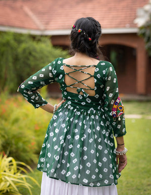 Navratri Green Megha Lehenga Set