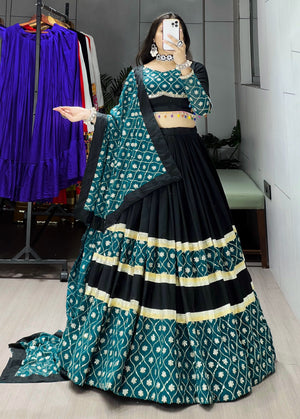 Navratri Black Heavy Embroidery Lehenga Set