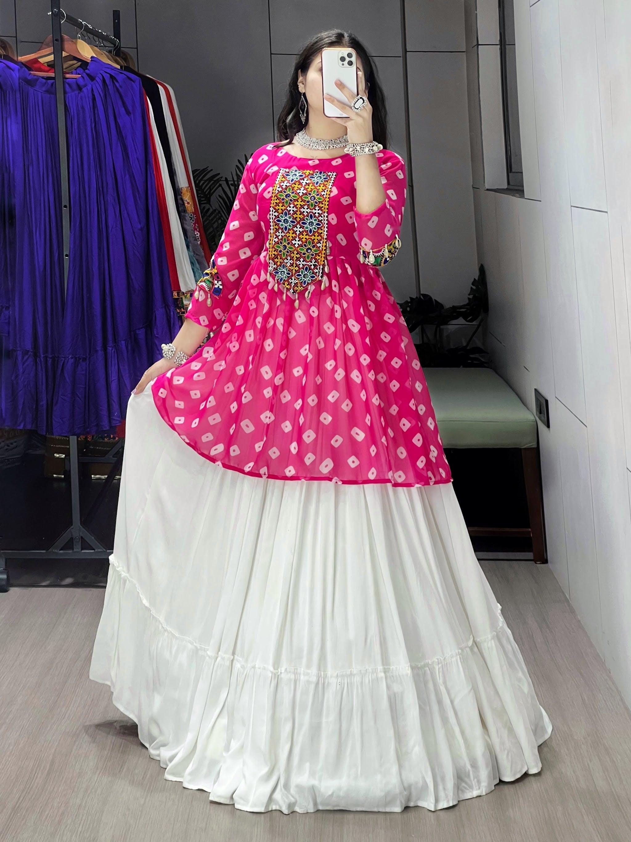 Navratri Pink Megha Lehenga Set