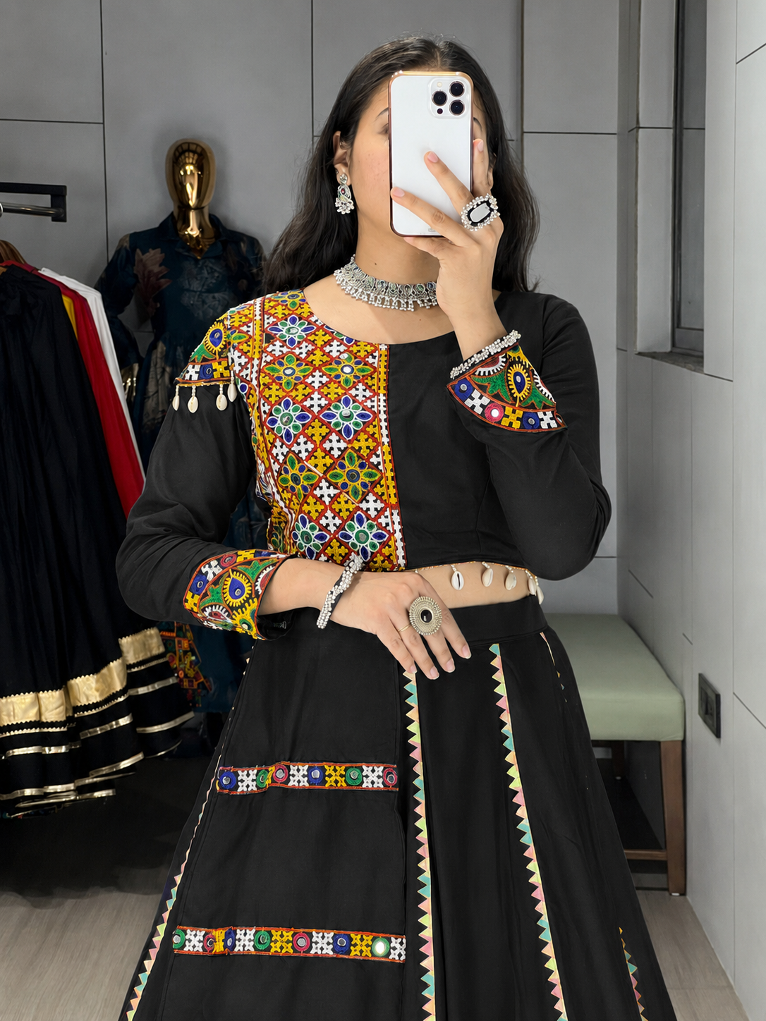 Navratri Black Toraniyu Lehenga Set